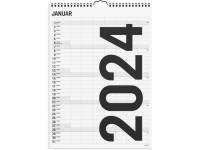 Familiekalender Black and white 7 kolonner 2024 0665 60 