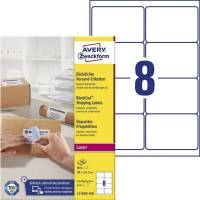 Etiket Avery m/BlockOut hvid 99,1x67,7mm 8stk/ark 100ark/pak