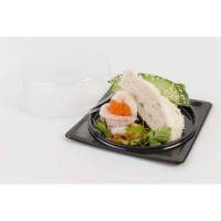 Portionsbæger Tapas sort m/klar låg 120x120x44mm 30stk/pak