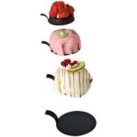 Kagepalet m/hank rund ø78mm sort 100stk/pak