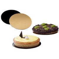 Kagepap guld/sort kraftig Ø22cm 100stk/pak