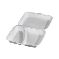 Skumbakke hvid 2-rums m/låg 240x215x70mm 300stk/pak