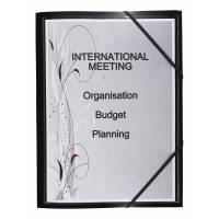 Plastmappe A4 sort Opaque m/elastik Polyvision