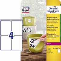 Laseretiket Avery vandfaste aftagelige 99,1x139mm