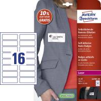 Navneskilt Avery selvklæb. 88,9x31mm laser 16/ark 20ark/pak