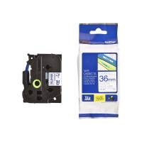 Labeltape Brother TZe-263 36mmx8m bl&aring; p&aring; hvid lamineret