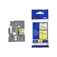 Labeltape Brother TZeS631 12mmx8m sort på gul stærk klæb