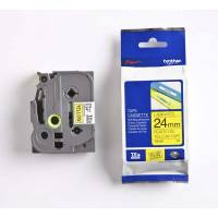 Labeltape Brother TZe-S651 24mmx8m sort på gul stærk klæb