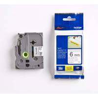 Labeltape Brother TZe-S211 6mmx8m sort på hvid stærk klæb