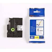 Labeltape Brother TZe-FX211 6mmx8m sort p&aring; hvid fleksibel