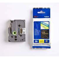 Labeltape Brother TZe-344 18mmx8m guld p&aring; sort lamineret