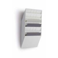 Brochureholder Flexiboxx A4 hvid 6 fag liggende t/væg