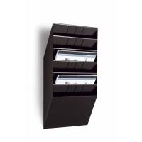 Brochureholder Flexiboxx A4 sort 6 fag liggende t/væg