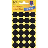 Etiket Avery sort Ø18mm 96stk/pak
