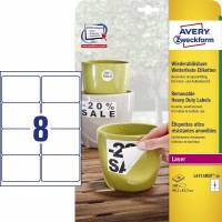 Etiketter Avery stærke hvide 99,1x67,7mm aftagelig 8stk/pak