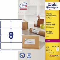 Laseretiket Avery 99,1x67,7 mm 8/ark 100ark/pak LR7165