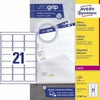 Laseretiket Avery 63,5x38,1mm 21/ark 100ark/pak L7160