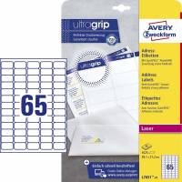 Laseretiket Avery 38,1x21,2mm 65/ark 25ark/pak L7651