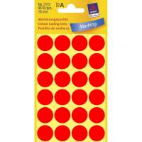 Etiket Avery neon rød Ø18mm 3172 96stk/pak
