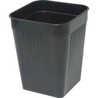 Papirkurv plast sort 14 l 4-kantet 321x260x260mm