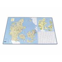 Skriveunderlag Danmarkskort med postnumre 40x65cm 4155
