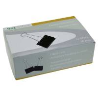 Papirklemme stål bnt sort 50mm foldback 12stk/pak