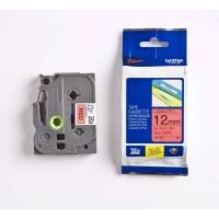 Labeltape Brother TZ431 12mmx8m sort på rød lamineret