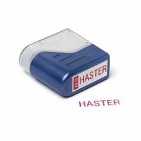 Stempel Deskmate Haster rød tekst