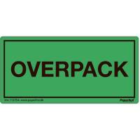 Fareetiket Overpack gr&oslash;n/sort 50x100mm 250stk