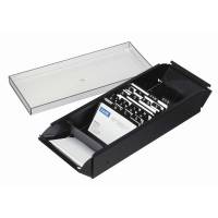 Visitkortkartotek Bantex t/600 kort metal m/røgfarvet låg