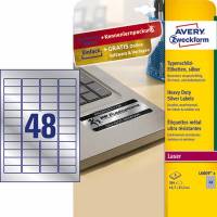 Laseretiket Avery s&oslash;lv 45,7x21,2mm L6009-8 48stk/ark 8ark/pak