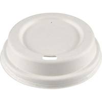 Låg t/kaffebæger 8oz bagasse hvid 1000stk/kar