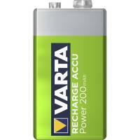 Batteri Varta Recharge Power 9V 200mAh 1stk/pak genoplad. blister