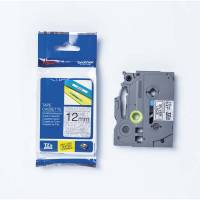 Labeltape Brother TZe-MPSL31 12mmx4m sort/s&oslash;lv m&oslash;nster