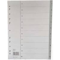 Register No Name PP A4 1-10 gr&aring; Esselte 210x297mm Pakke med 10 s&aelig;t