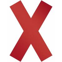 Afspærringssymbol kryds rød aftagelig 5stk/pak 135x0,02x193mm