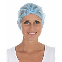 Engangs h&aring;rnet, Mop-Cap 55cm, Non-woven bl&aring;, pakke a 1000 stk