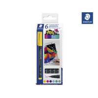 OHP-pen Lumocolor assorteret F 0,6mm 318 C6 permanent 6stk/pak