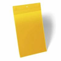 Lagerlomme m/supermagnet A4 høj gul