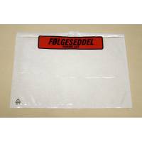 Følgeseddellomme i genbrugsplast C5 m/tryk 235x175mm 1000stk/kar Plast40/Plast20/Papir48