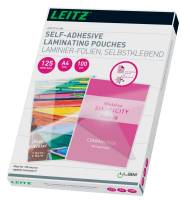 Lamineringslomme Leitz A4 125mic selvkl&aelig;b. 100stk/pak
