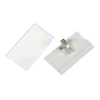 Navneskilte bnt 40x75mm m/clip, n&aring;l & indstik 50stk/pak