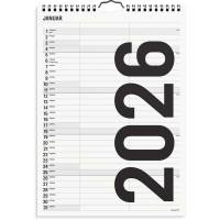 Familiekalender Black and white 2 kol. 2026