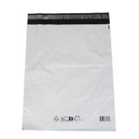 Coex Forsendelsespose, 50 &micro;m, LD-PE sort/hvid, 340x420mm permanent tape lukning, pakke a 100 stk