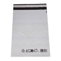 Coex Forsendelsespose, 50 &micro;m, LD-PE sort/hvid, 230x325mm permanent tape lukning, pakke a 100 stk