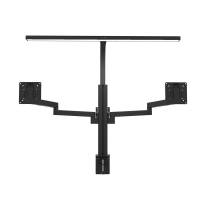 monitor arm med lampe, Unilux Axio STRATA Lumino 362x917mm, sort