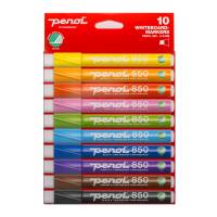 Whiteboardmarker, Penol, 850, assorteret non-permanent, S&aelig;t med 10 stk