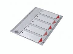 Plastregister Q-Line A4 1-5 grå m/kartonforblad