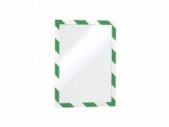 Skilt Duraframe Security A4 m/gr&oslash;n/hvid ramme 10stk/pak