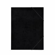 Kartonmapper C4 med 3 klapper & elastik sort  400g